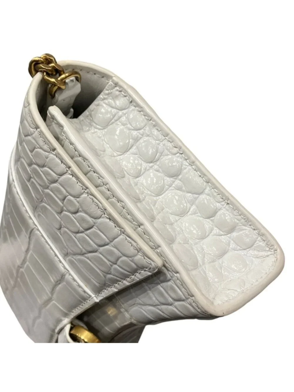 Balenciaga Hourglass Chain Wallet Shoulder Bag Leather